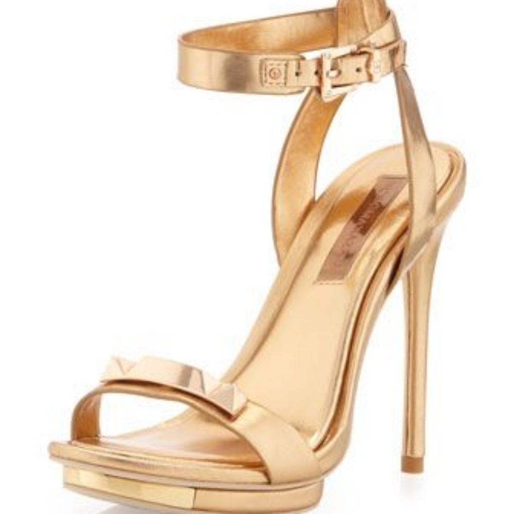 BCBGMAXAZRIA Gold Stud Heels Sandals